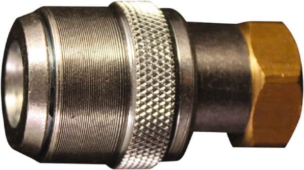 Milton - 150 Max psi Closed Check Steel Air Chuck - Straight Grip Chuck, 1/4 FNPT - Exact Tooling