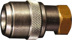 Milton - 150 Max psi Closed Check Steel Air Chuck - Straight Grip Chuck, 1/4 FNPT - Exact Tooling