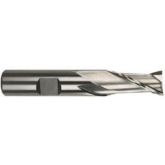 1/2 Dia. x 3 Overall Length 2-Flute Square End M-42 Cobalt SE End Mill-Round Shank-Center Cut-Uncoated - Exact Tooling