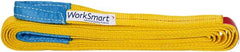 Value Collection - 20' Long x 1" Wide, 1,600 Lb Vertical Capacity, 1 Ply, Polyester Web Sling - 1,250 Lb Choker Capacity, with Eye & Eye (Flat) - Exact Tooling