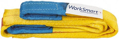 Value Collection - 4' Long x 3" Wide, 4,800 Lb Vertical Capacity, 1 Ply, Polyester Web Sling - 3,800 Lb Choker Capacity, with Eye & Eye (Flat) - Exact Tooling