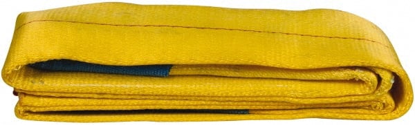 Value Collection - 6' Long x 3" Wide, 4,800 Lb Vertical Capacity, 1 Ply, Polyester Web Sling - 3,800 Lb Choker Capacity, with Eye & Eye (Flat) - Exact Tooling