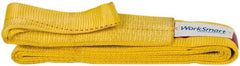 Value Collection - 12' Long x 3" Wide, 4,800 Lb Vertical Capacity, 1 Ply, Polyester Web Sling - 3,800 Lb Choker Capacity, with Eye & Eye (Flat) - Exact Tooling