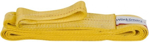 Value Collection - 16' Long x 3" Wide, 4,800 Lb Vertical Capacity, 1 Ply, Polyester Web Sling - 3,800 Lb Choker Capacity, with Eye & Eye (Flat) - Exact Tooling