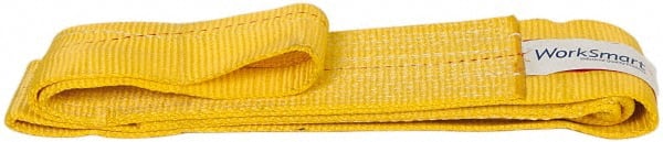 Value Collection - 6' Long x 4" Wide, 6,400 Lb Vertical Capacity, 1 Ply, Polyester Web Sling - 5,000 Lb Choker Capacity, with Eye & Eye (Flat) - Exact Tooling