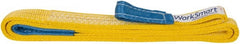 Value Collection - 8' Long x 1" Wide, 3,200 Lb Vertical Capacity, 2 Ply, Polyester Web Sling - 2,500 Lb Choker Capacity, with Eye & Eye (Flat) - Exact Tooling