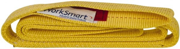 Value Collection - 6' Long x 2" Wide, 6,400 Lb Vertical Capacity, 2 Ply, Polyester Web Sling - 5,000 Lb Choker Capacity, with Eye & Eye (Flat) - Exact Tooling