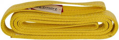 Value Collection - 8' Long x 2" Wide, 6,400 Lb Vertical Capacity, 2 Ply, Polyester Web Sling - 5,000 Lb Choker Capacity, with Eye & Eye (Flat) - Exact Tooling