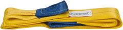 Value Collection - 10' Long x 2" Wide, 6,400 Lb Vertical Capacity, 2 Ply, Polyester Web Sling - 5,000 Lb Choker Capacity, with Eye & Eye (Flat) - Exact Tooling