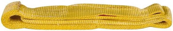 Value Collection - 4' Long x 3" Wide, 8,600 Lb Vertical Capacity, 2 Ply, Polyester Web Sling - 6,900 Lb Choker Capacity, with Eye & Eye (Flat) - Exact Tooling