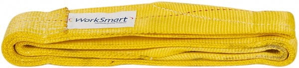 Value Collection - 6' Long x 3" Wide, 8,600 Lb Vertical Capacity, 2 Ply, Polyester Web Sling - 6,900 Lb Choker Capacity, with Eye & Eye (Flat) - Exact Tooling