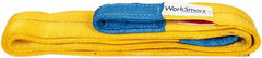 Value Collection - 8' Long x 3" Wide, 8,600 Lb Vertical Capacity, 2 Ply, Polyester Web Sling - 6,900 Lb Choker Capacity, with Eye & Eye (Flat) - Exact Tooling