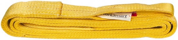 Value Collection - 12' Long x 3" Wide, 8,600 Lb Vertical Capacity, 2 Ply, Polyester Web Sling - 6,900 Lb Choker Capacity, with Eye & Eye (Flat) - Exact Tooling