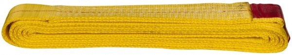 Value Collection - 8' Long x 2" Wide, 6,400 Lb Vertical Capacity, 1 Ply, Polyester Web Sling - 5,000 Lb Choker Capacity, with Endless Sling - Exact Tooling
