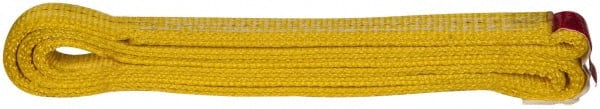 Value Collection - 4' Long x 1" Wide, 6,200 Lb Vertical Capacity, 2 Ply, Polyester Web Sling - 4,900 Lb Choker Capacity, with Endless Sling - Exact Tooling