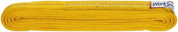 Value Collection - 8' Long x 1" Wide, 6,200 Lb Vertical Capacity, 2 Ply, Polyester Web Sling - 4,900 Lb Choker Capacity, with Endless Sling - Exact Tooling