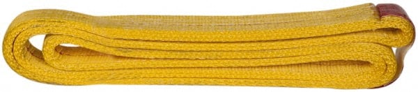 Value Collection - 4' Long x 2" Wide, 12,200 Lb Vertical Capacity, 2 Ply, Polyester Web Sling - 9,800 Lb Choker Capacity, with Endless Sling - Exact Tooling