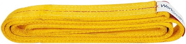 Value Collection - 6' Long x 2" Wide, 12,200 Lb Vertical Capacity, 2 Ply, Polyester Web Sling - 9,800 Lb Choker Capacity, with Endless Sling - Exact Tooling