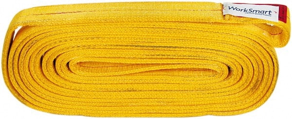 Value Collection - 20' Long x 2" Wide, 12,200 Lb Vertical Capacity, 2 Ply, Polyester Web Sling - 9,800 Lb Choker Capacity, with Endless Sling - Exact Tooling