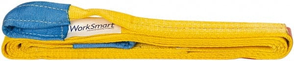 Value Collection - 10' Long x 2" Wide, 3,200 Lb Vertical Capacity, 1 Ply, Polyester Web Sling - 2,500 Lb Choker Capacity, with Eye & Eye (Twisted) - Exact Tooling