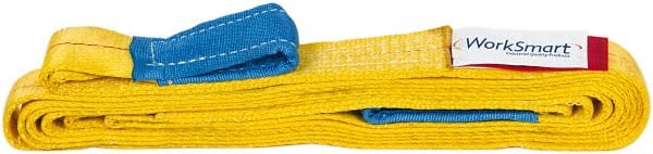 Value Collection - 12' Long x 2" Wide, 3,200 Lb Vertical Capacity, 1 Ply, Polyester Web Sling - 2,500 Lb Choker Capacity, with Eye & Eye (Twisted) - Exact Tooling