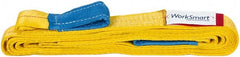 Value Collection - 12' Long x 2" Wide, 3,200 Lb Vertical Capacity, 1 Ply, Polyester Web Sling - 2,500 Lb Choker Capacity, with Eye & Eye (Twisted) - Exact Tooling