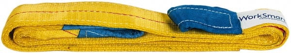 Value Collection - 6' Long x 2" Wide, 6,400 Lb Vertical Capacity, 2 Ply, Polyester Web Sling - 5,000 Lb Choker Capacity, with Eye & Eye (Twisted) - Exact Tooling