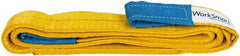 Value Collection - 8' Long x 2" Wide, 6,400 Lb Vertical Capacity, 2 Ply, Polyester Web Sling - 5,000 Lb Choker Capacity, with Eye & Eye (Twisted) - Exact Tooling