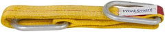 Value Collection - 3' Long x 2" Wide, 3,200 Lb Vertical Capacity, 1 Ply, Polyester Web Sling - 2,500 Lb Choker Capacity, with Hardware (Unilink) - Exact Tooling