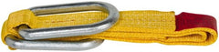 Value Collection - 4' Long x 2" Wide, 3,200 Lb Vertical Capacity, 1 Ply, Polyester Web Sling - 2,500 Lb Choker Capacity, with Hardware (Unilink) - Exact Tooling