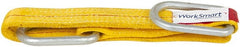 Value Collection - 3' Long x 2" Wide, 6,400 Lb Vertical Capacity, 2 Ply, Polyester Web Sling - 5,000 Lb Choker Capacity, with Hardware (Unilink) - Exact Tooling