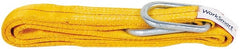 Value Collection - 10' Long x 2" Wide, 6,400 Lb Vertical Capacity, 2 Ply, Polyester Web Sling - 5,000 Lb Choker Capacity, with Hardware (Unilink) - Exact Tooling