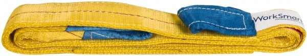 Value Collection - 6' Long x 4" Wide, 11,500 Lb Vertical Capacity, 2 Ply, Polyester Web Sling - 9,200 Lb Choker Capacity, with Eye & Eye (Flat) - Exact Tooling