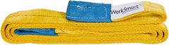 Value Collection - 10' Long x 4" Wide, 11,500 Lb Vertical Capacity, 2 Ply, Polyester Web Sling - 9,200 Lb Choker Capacity, with Eye & Eye (Flat) - Exact Tooling