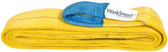 Value Collection - 12' Long x 4" Wide, 11,500 Lb Vertical Capacity, 2 Ply, Polyester Web Sling - 9,200 Lb Choker Capacity, with Eye & Eye (Flat) - Exact Tooling