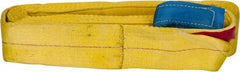 Value Collection - 20' Long x 4" Wide, 11,500 Lb Vertical Capacity, 2 Ply, Polyester Web Sling - 9,200 Lb Choker Capacity, with Eye & Eye (Flat) - Exact Tooling