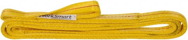 Value Collection - 10' Long x 1" Wide, 3,200 Lb Vertical Capacity, 2 Ply, Polyester Web Sling - 2,500 Lb Choker Capacity, with Eye & Eye (Twisted) - Exact Tooling