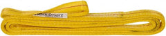 Value Collection - 10' Long x 1" Wide, 3,200 Lb Vertical Capacity, 2 Ply, Polyester Web Sling - 2,500 Lb Choker Capacity, with Eye & Eye (Twisted) - Exact Tooling