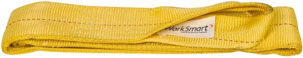 Value Collection - 6' Long x 4" Wide, 11,500 Lb Vertical Capacity, 2 Ply, Polyester Web Sling - 9,200 Lb Choker Capacity, with Eye & Eye (Twisted) - Exact Tooling