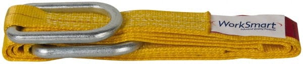 Value Collection - 10' Long x 2" Wide, 3,200 Lb Vertical Capacity, 1 Ply, Polyester Web Sling - 2,500 Lb Choker Capacity, with Hardware (Unilink) - Exact Tooling