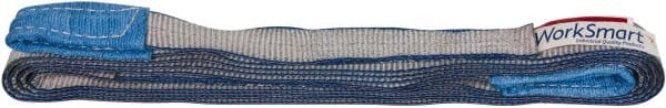 Value Collection - 14' Long x 1" Wide, 1,600 Lb Vertical Capacity, 1 Ply, Polyester Web Sling - 1,250 Lb Choker Capacity, with Eye & Eye (Flat) - Exact Tooling