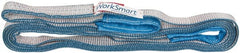 Value Collection - 18' Long x 1" Wide, 1,600 Lb Vertical Capacity, 1 Ply, Polyester Web Sling - 1,250 Lb Choker Capacity, with Eye & Eye (Flat) - Exact Tooling