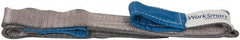 Value Collection - 6' Long x 2" Wide, 3,200 Lb Vertical Capacity, 1 Ply, Polyester Web Sling - 2,500 Lb Choker Capacity, Silver (Color), with Eye & Eye (Flat) - Exact Tooling