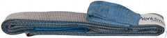 Value Collection - 8' Long x 2" Wide, 3,200 Lb Vertical Capacity, 1 Ply, Polyester Web Sling - 2,500 Lb Choker Capacity, Silver (Color), with Eye & Eye (Flat) - Exact Tooling
