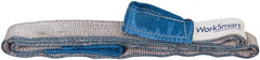 Value Collection - 9' Long x 2" Wide, 3,200 Lb Vertical Capacity, 1 Ply, Polyester Web Sling - 2,500 Lb Choker Capacity, Silver (Color), with Eye & Eye (Flat) - Exact Tooling