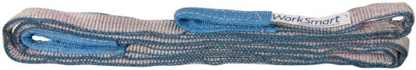Value Collection - 12' Long x 2" Wide, 3,200 Lb Vertical Capacity, 1 Ply, Polyester Web Sling - 2,500 Lb Choker Capacity, Silver (Color), with Eye & Eye (Flat) - Exact Tooling