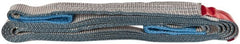 Value Collection - 18' Long x 2" Wide, 3,200 Lb Vertical Capacity, 1 Ply, Polyester Web Sling - 2,500 Lb Choker Capacity, Silver (Color), with Eye & Eye (Flat) - Exact Tooling