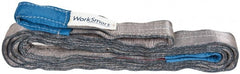 Value Collection - 20' Long x 2" Wide, 3,200 Lb Vertical Capacity, 1 Ply, Polyester Web Sling - 2,500 Lb Choker Capacity, Silver (Color), with Eye & Eye (Flat) - Exact Tooling