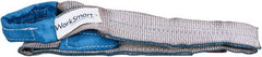 Value Collection - 4' Long x 3" Wide, 4,800 Lb Vertical Capacity, 1 Ply, Polyester Web Sling - 3,800 Lb Choker Capacity, Silver (Color), with Eye & Eye (Flat) - Exact Tooling