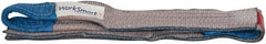 Value Collection - 7' Long x 3" Wide, 4,800 Lb Vertical Capacity, 1 Ply, Polyester Web Sling - 3,800 Lb Choker Capacity, with Eye & Eye (Flat) - Exact Tooling